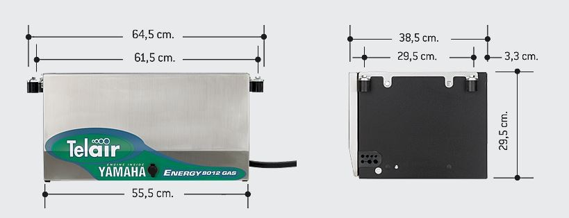 Telair Energy LPG gas generator 8012 - 12V 70A - Automatic Starter Control Panel (ASP)